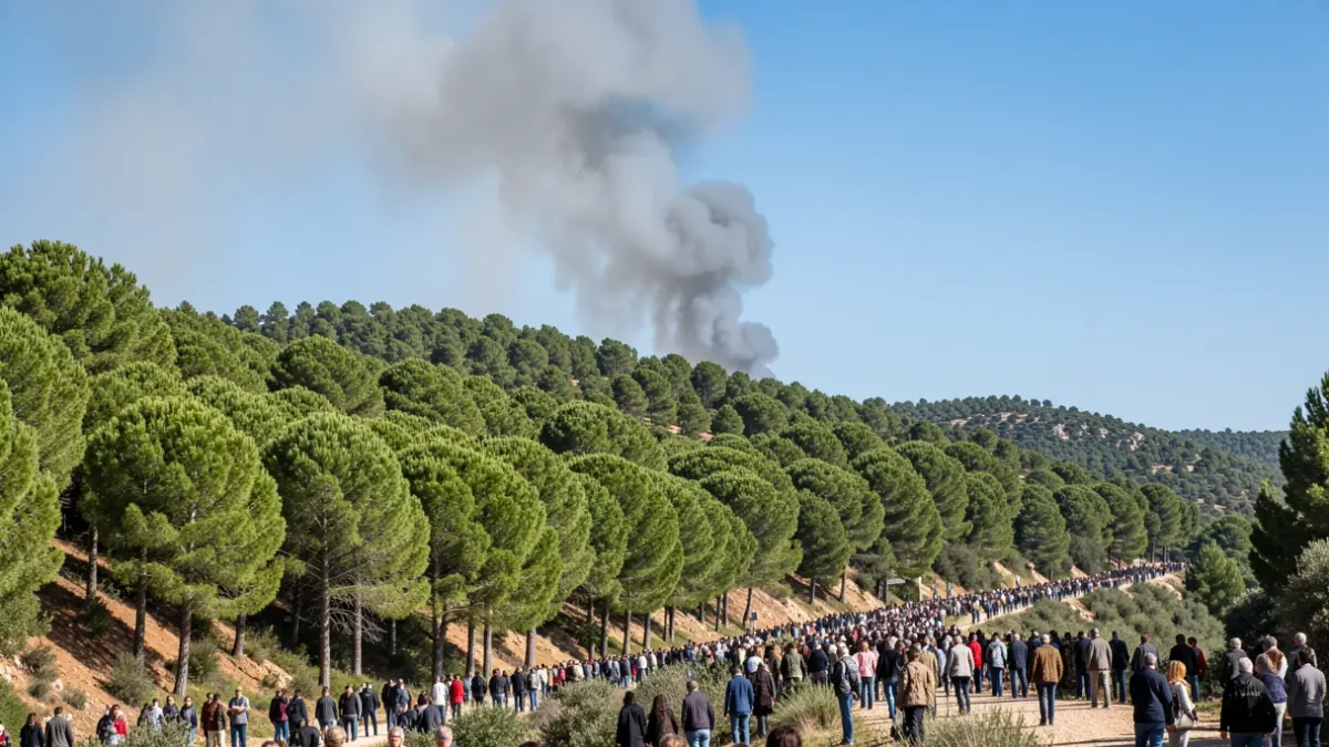 Imatge genèrica de fum d'un incendi forestal a Catalunya.