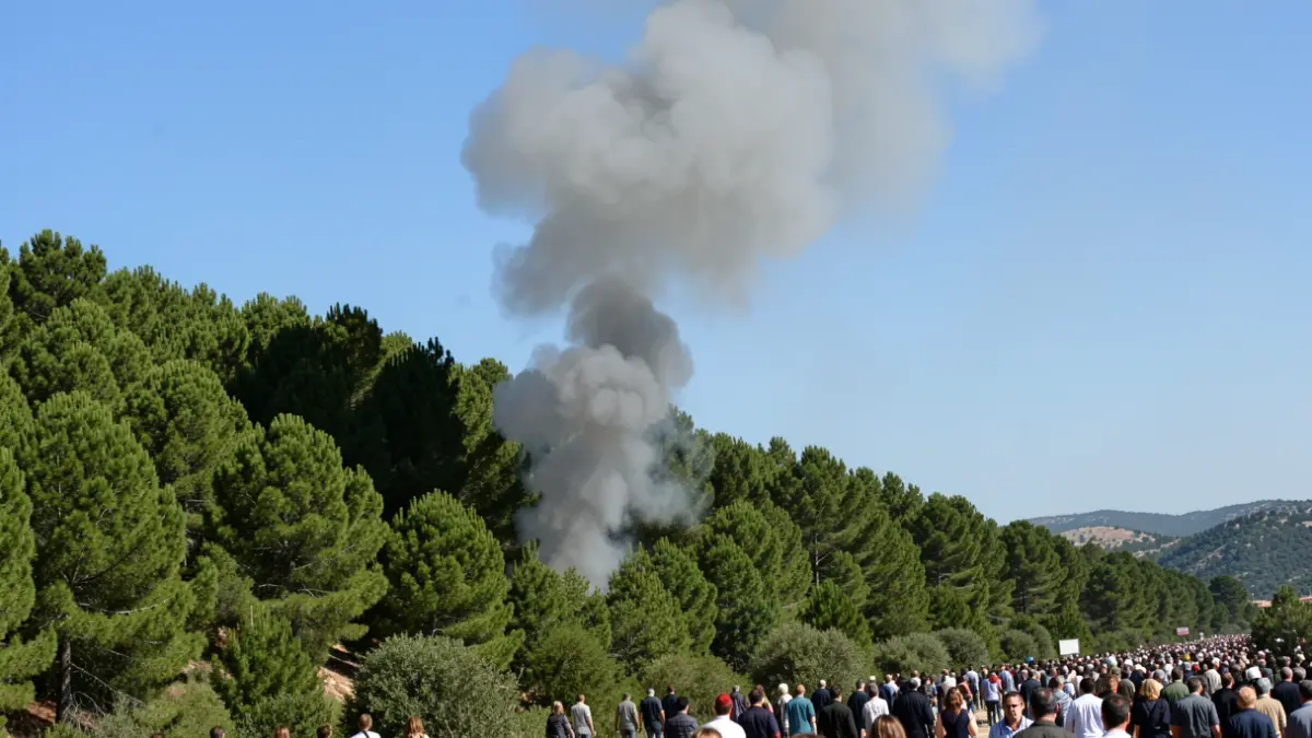 Generic image of smoke rising over a wooded hill.