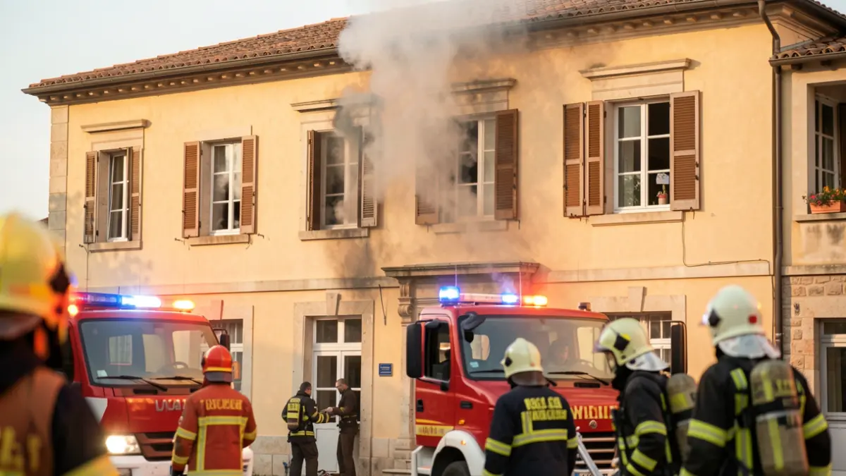 Generic image of a fire in an educational center.