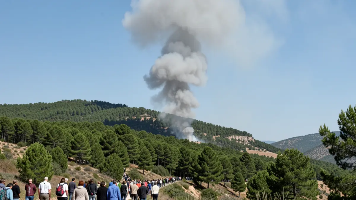 Generic image of smoke from a forest fire in Catalonia.