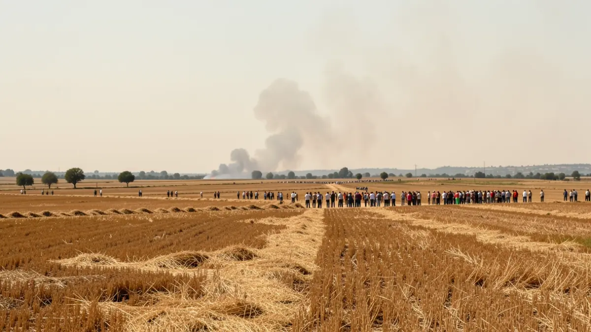 Imatge genèrica de camps secs amenaçats pel foc a Catalunya.