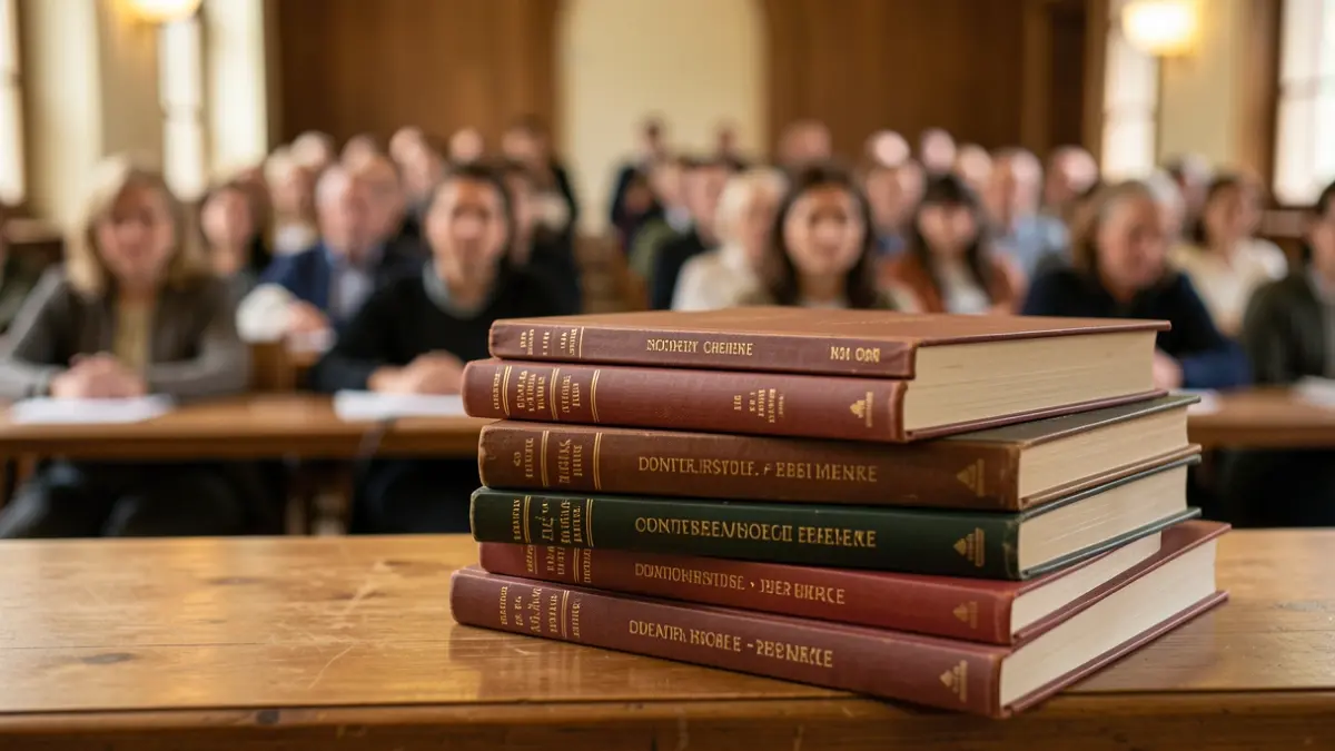 Imagen genérica de libros académicos sobre una mesa.