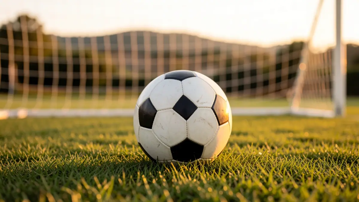 Generic image of a soccer ball on grass.