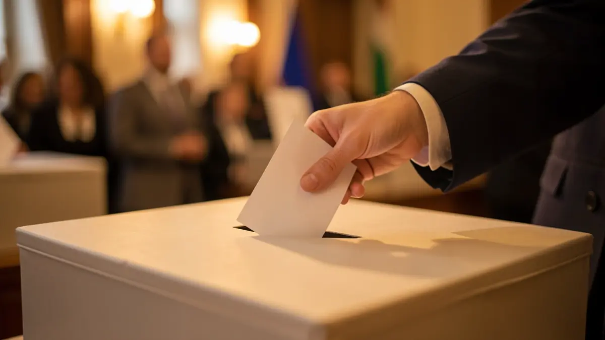 Generic image of a ballot box with a hand casting a vote.