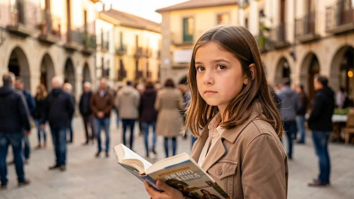 Imagen genérica de una niña leyendo en un entorno urbano catalán.