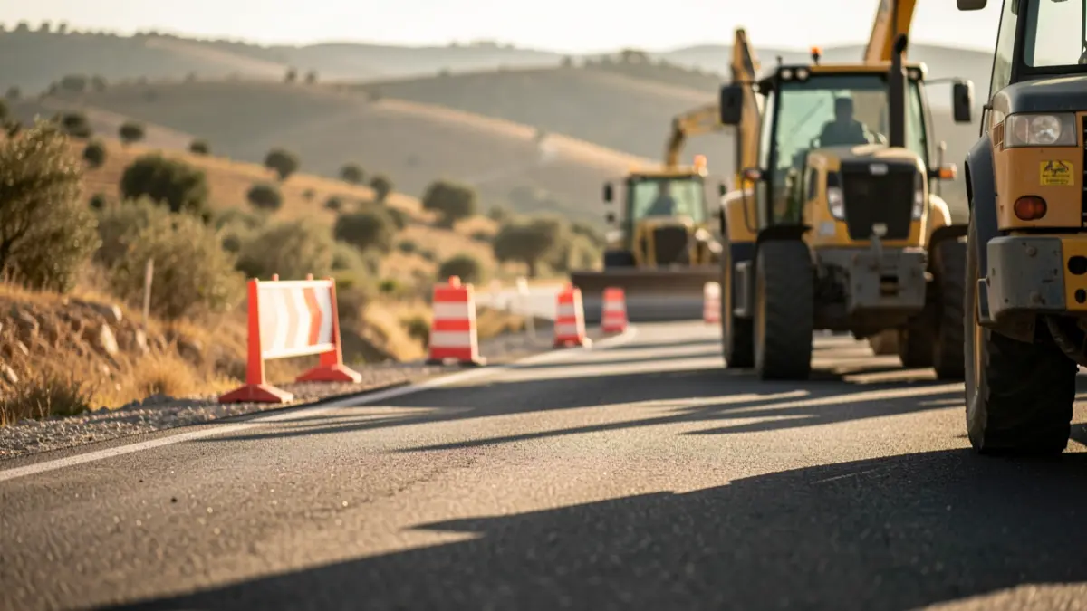 Imatge genèrica d'obres en una carretera a Catalunya.