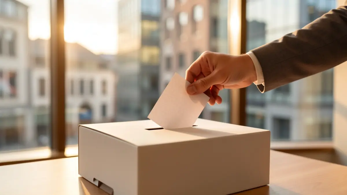 Imagen genérica de una mano introduciendo un voto en una urna.