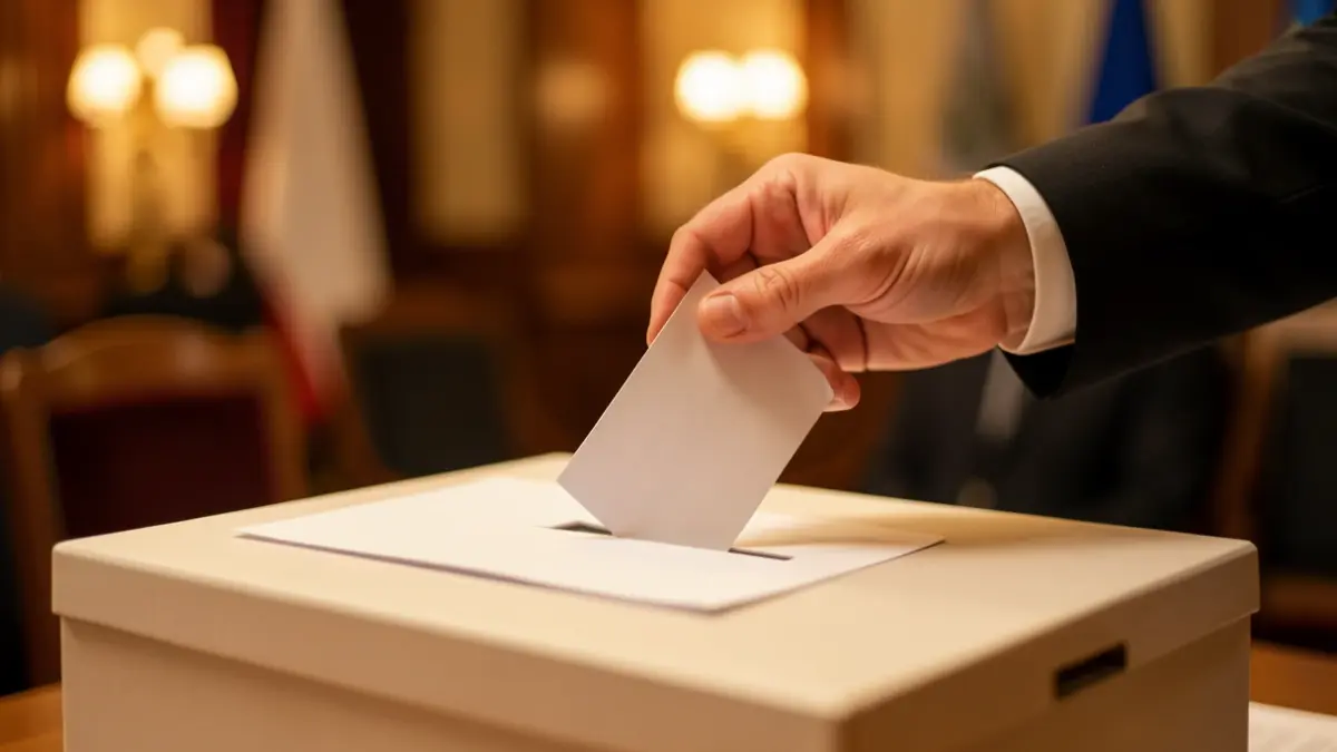 Generic image of a hand voting in a ballot box.