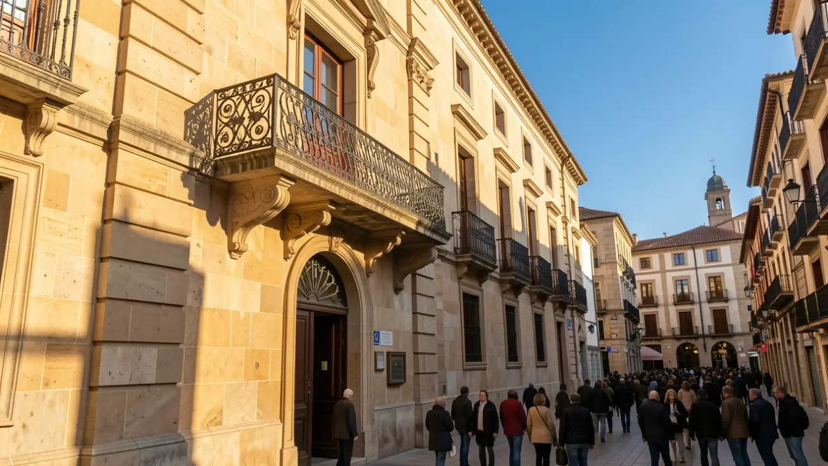 Imagen genérica de la fachada de un ayuntamiento de piedra catalán.