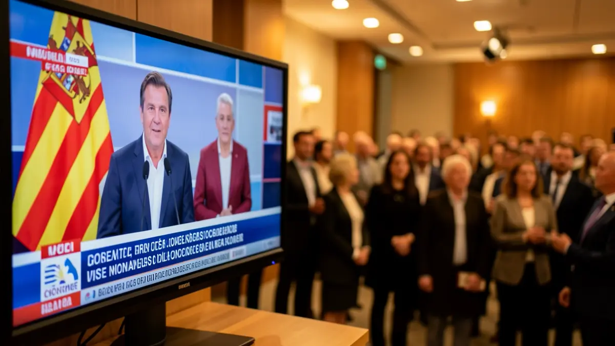 Imagen genérica de una pantalla de televisión con un programa informativo.