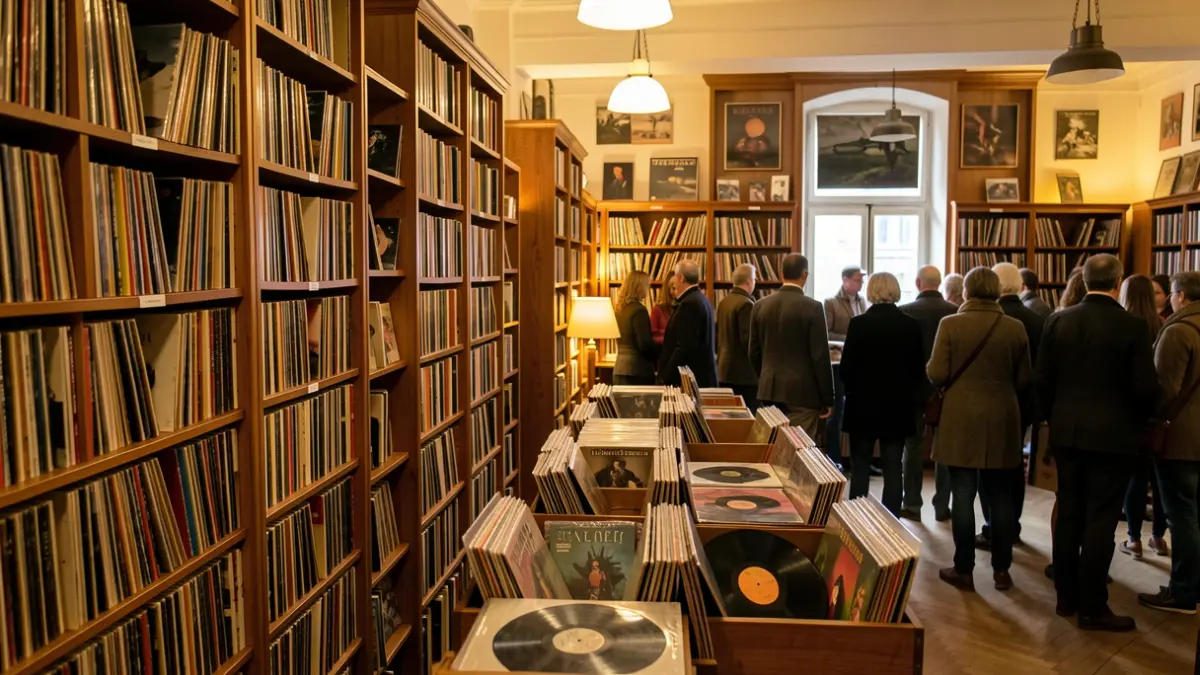 Imatge genèrica d'una biblioteca amb vinils.