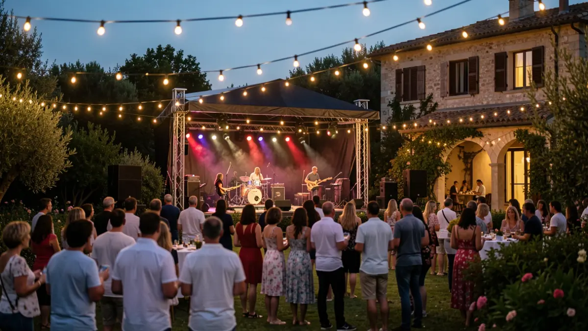 Generic image of an outdoor concert in a garden.