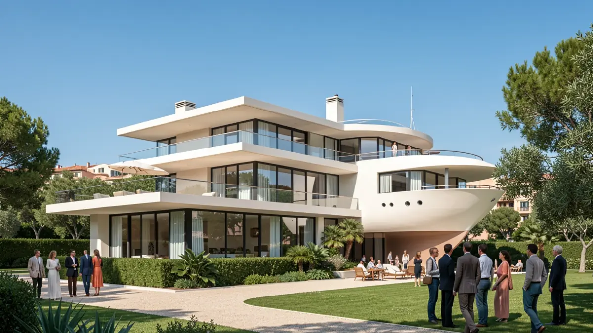 Generic image of a luxury villa with a unique design in Barcelona.
