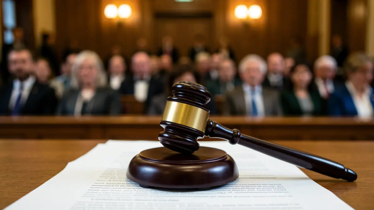 Imatge genèrica d'un martell de jutge sobre documents legals.