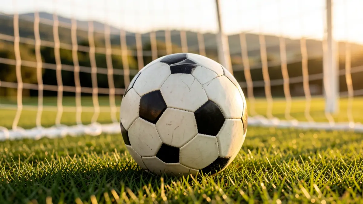 Generic image of a soccer ball on grass.