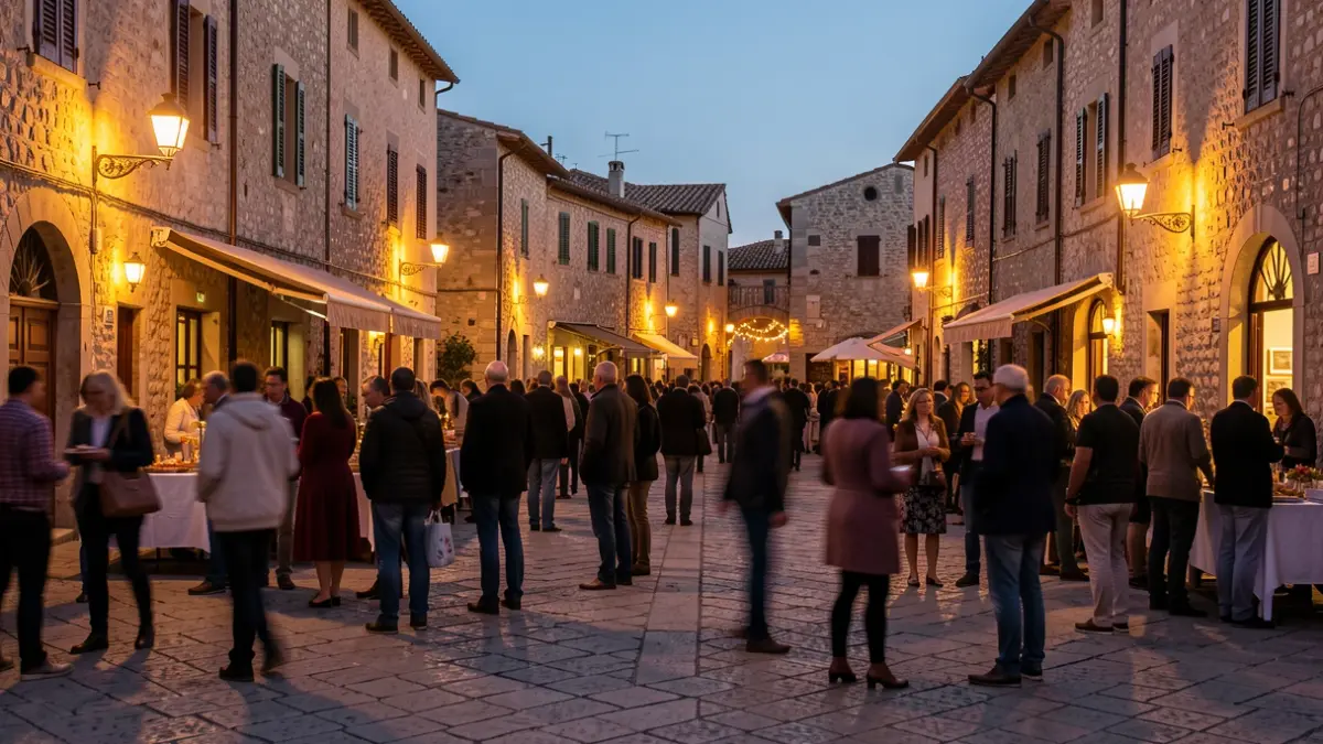 Image of a town square during the celebration of the night of Saint John.