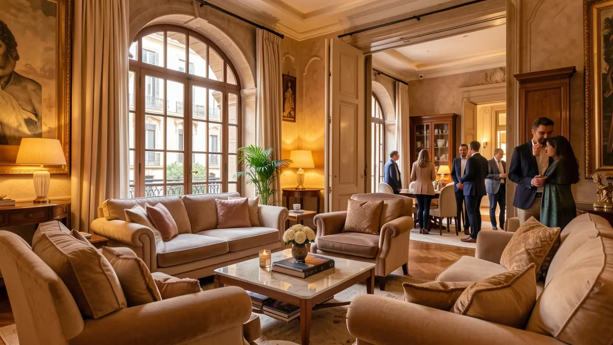 Interior of a luxurious renovated apartment in Barcelona.