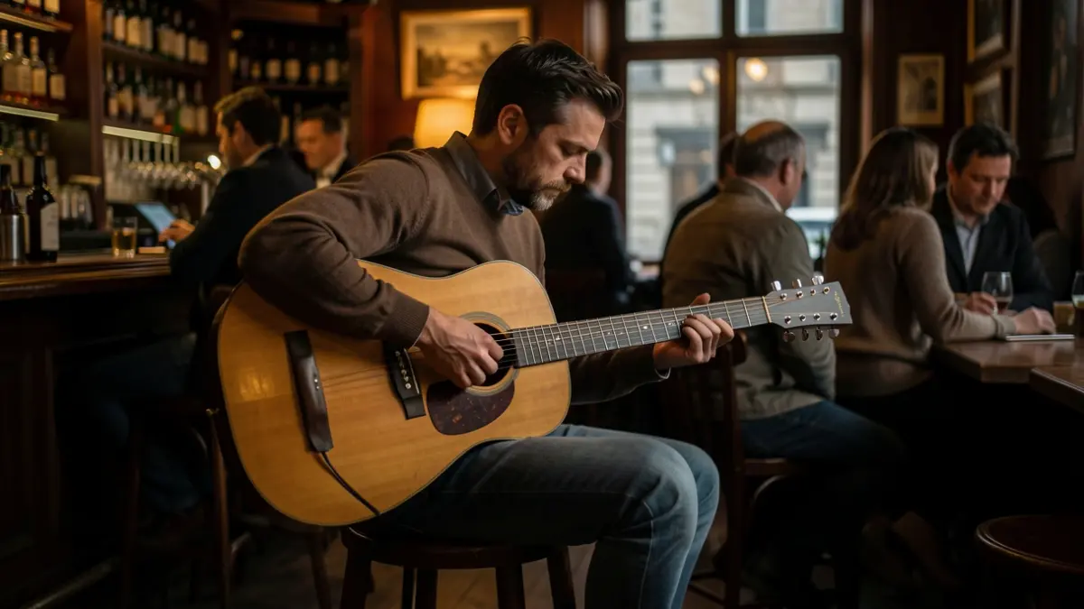 Generic image of a musician playing in a venue.