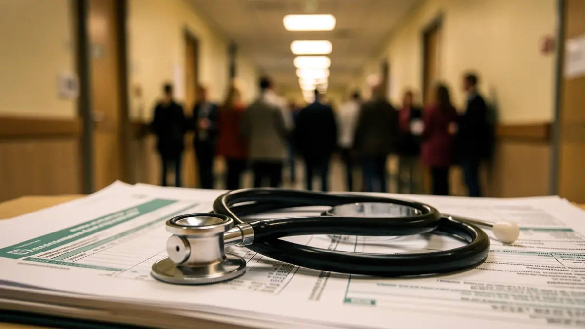 Generic image of a stethoscope on medical papers.