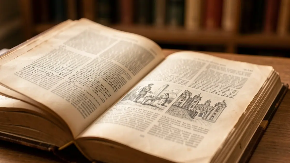 Generic image of an open book with old pages.