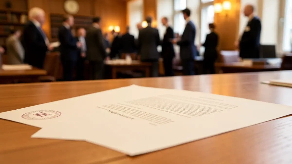 Imatge genèrica de document oficial sobre una taula.