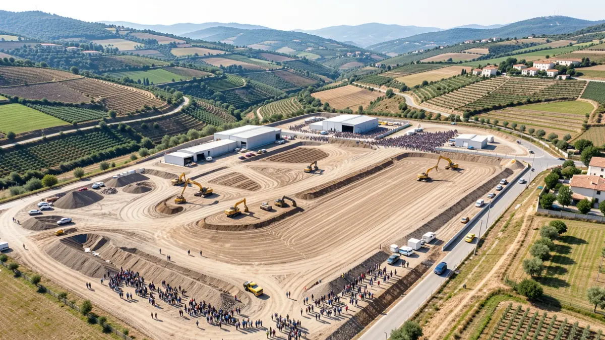 Industrial development site under construction.