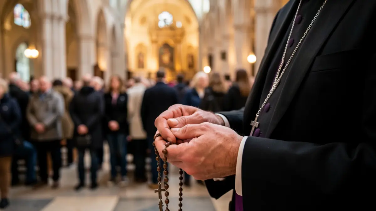 Generic image of a bishop holding a rosary.