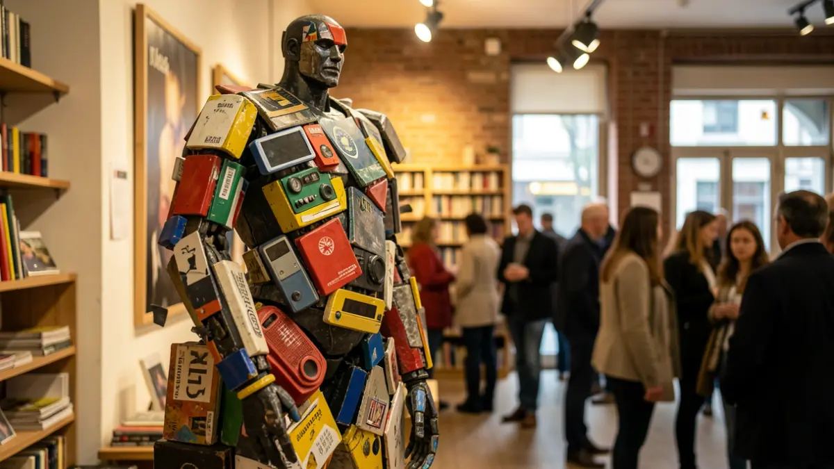 Instal·lació d'art contemporani en un espai quotidià.