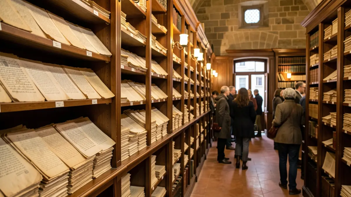 Imagen genérica de un archivo histórico con documentos antiguos.