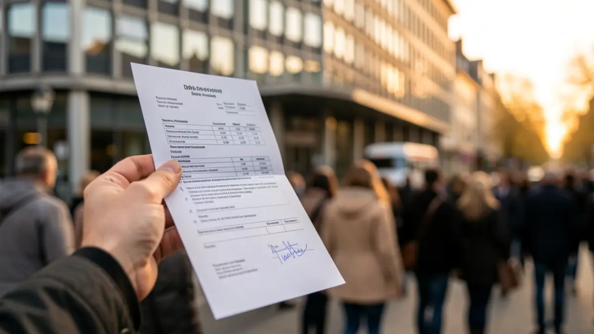 Imagen genérica de una mano con una solicitud de empleo.