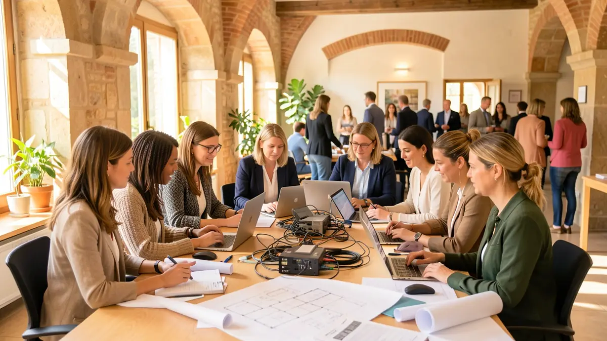 Imagen genérica de mujeres trabajando juntas en un espacio moderno.
