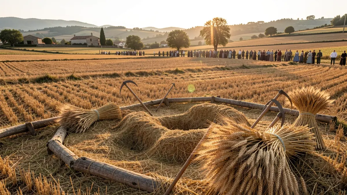 Generic image of a Catalan rural landscape with agricultural work elements.