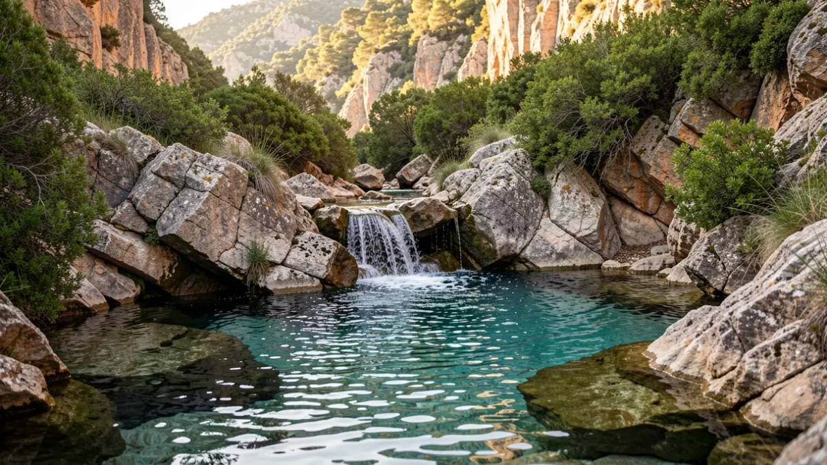 Generic image of natural pools and waterfalls in the Prades Mountains.