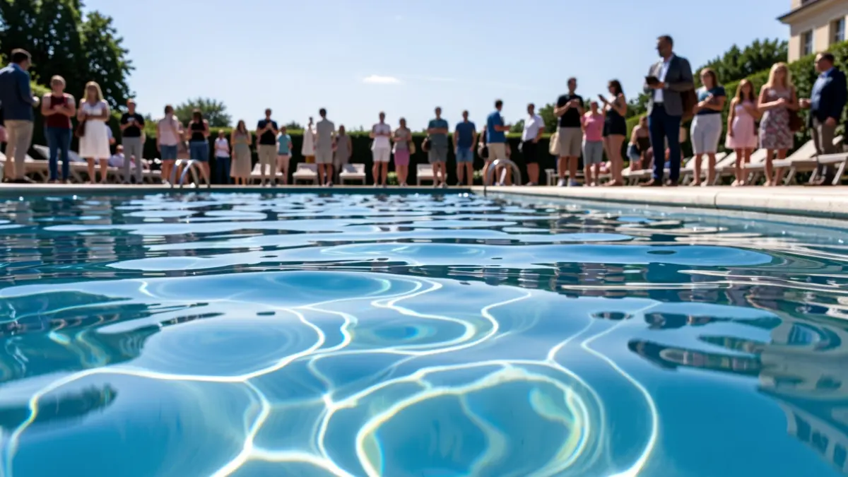 Imatge genèrica de la superfície de l'aigua d'una piscina.