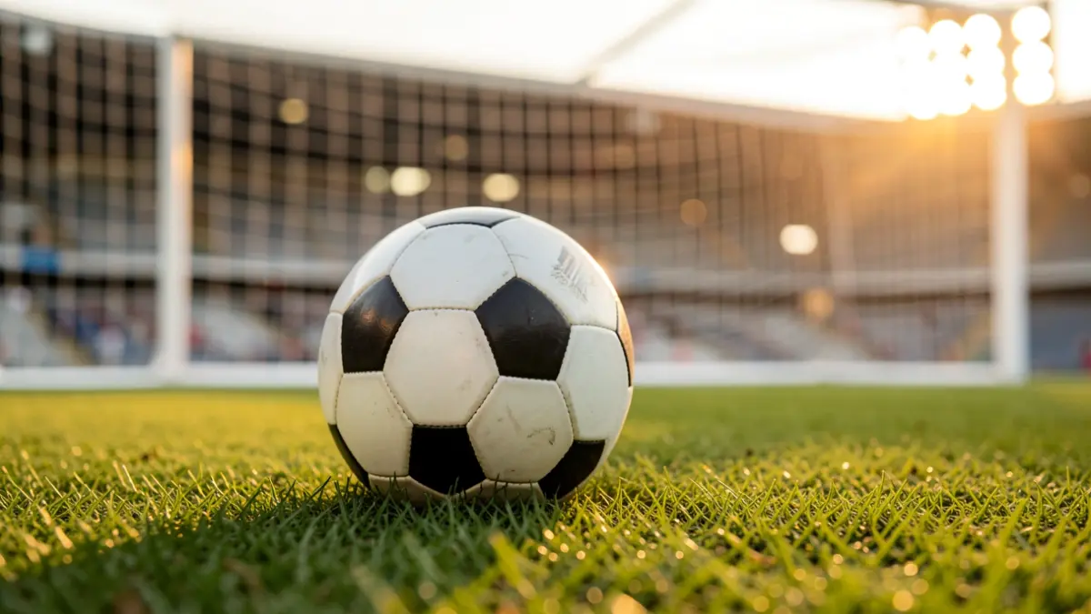 Generic image of a soccer ball on grass.