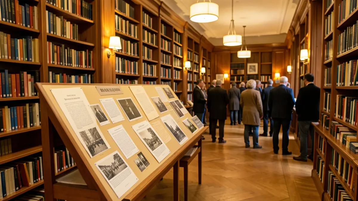 Imatge genèrica d'una exposició cultural en una biblioteca.