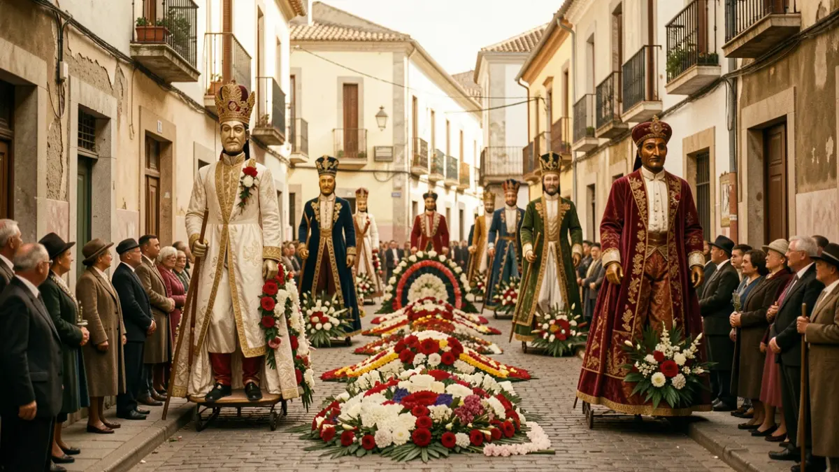 Historical image of the Sitges Corpus Christi procession 75 years ago.
