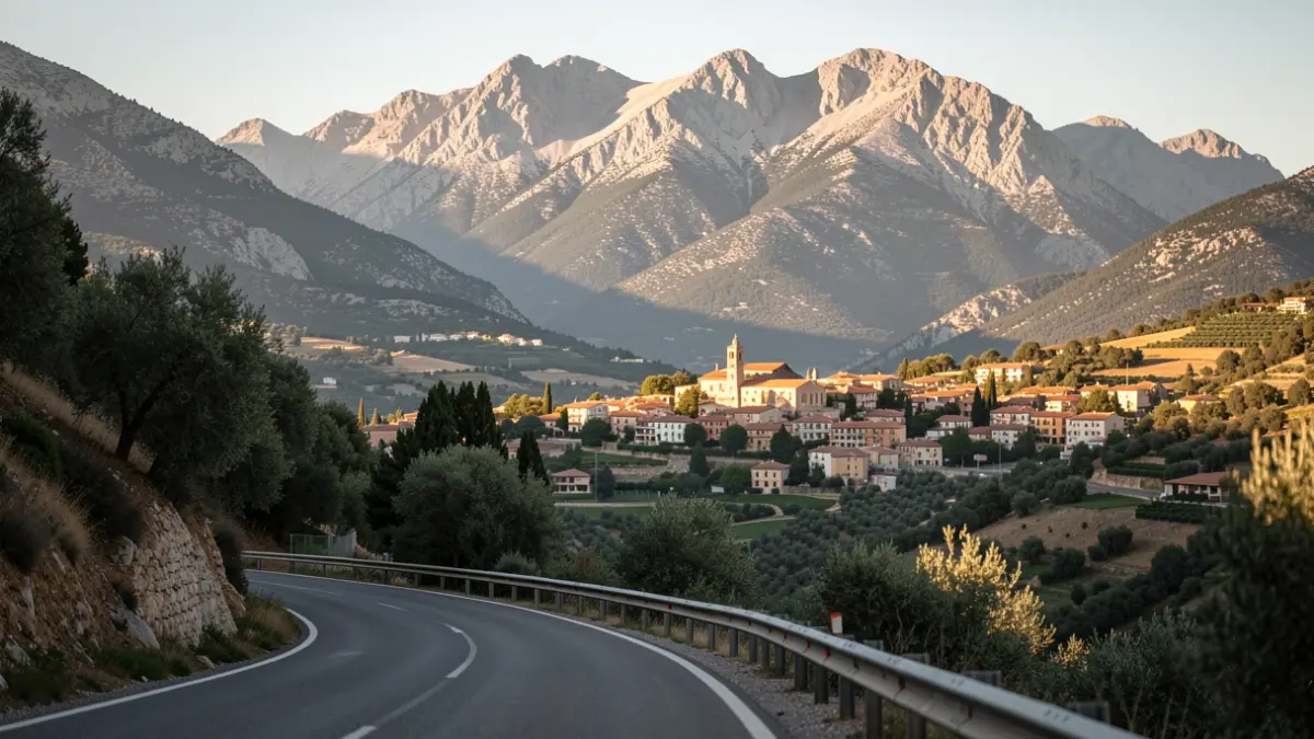 Imagen genérica de paisaje de montaña con pueblo en Lleida.