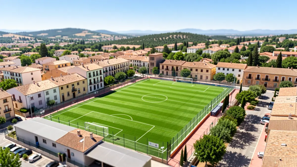 Vista aèria de la zona esportiva dels Mangraners a Lleida.