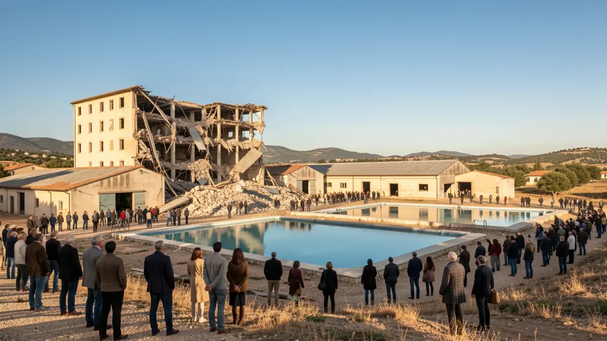 Imatge genèrica de l'enderroc d'un edifici abandonat amb piscines.