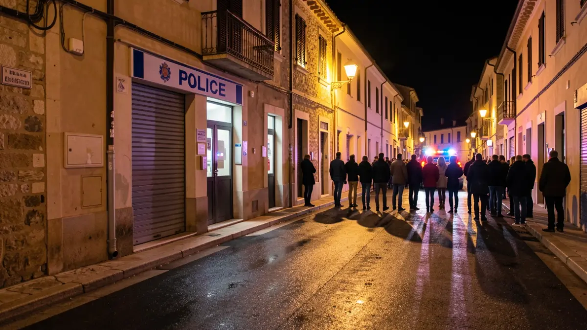 Generic image of a police station closed at night.