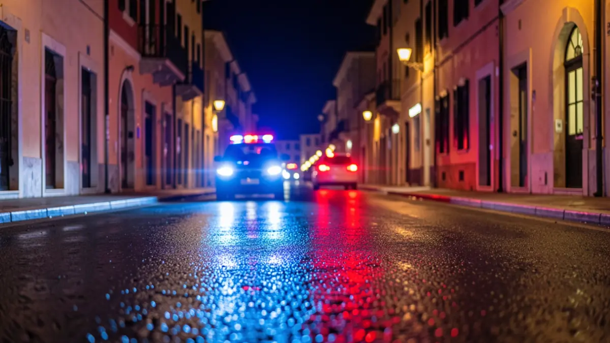 Generic image of police emergency lights in an urban setting.