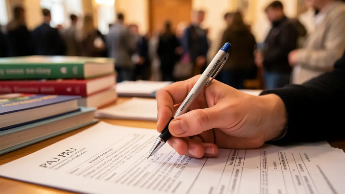 Generic image of a student taking a university entrance exam.