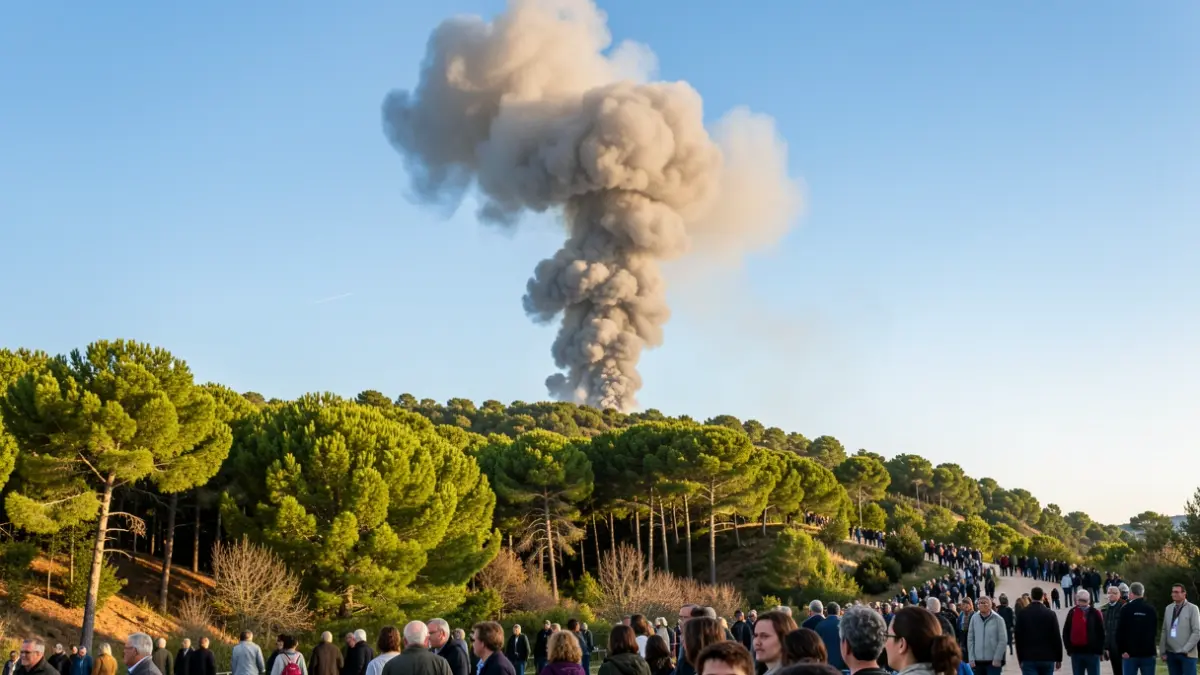 Generic image of smoke from a forest fire in Catalonia.