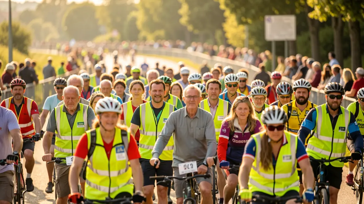 Generic image of volunteers participating in a sports event.