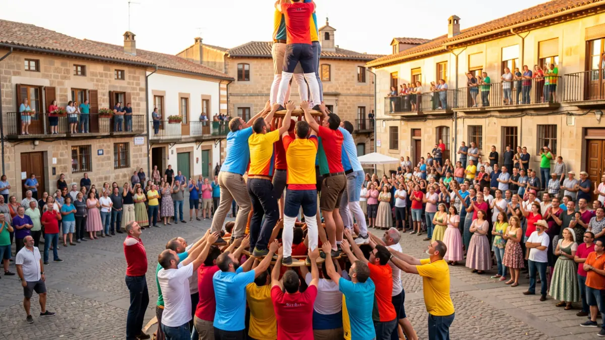 Imatge genèrica d'una actuació de castells a Catalunya.