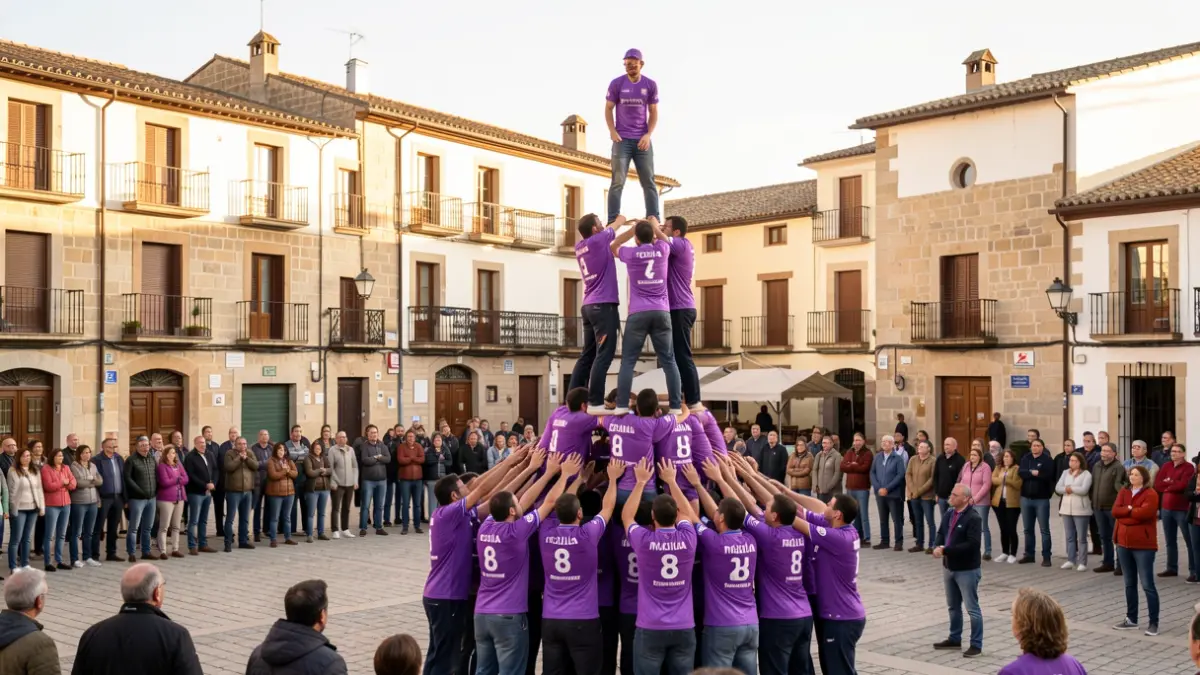 Imatge genèrica de castellers formant una torre humana.