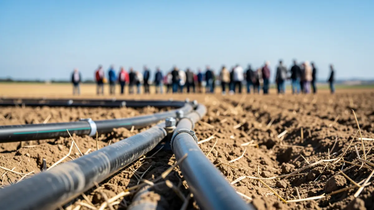 Imagen genérica de infraestructuras de regadío en un campo.