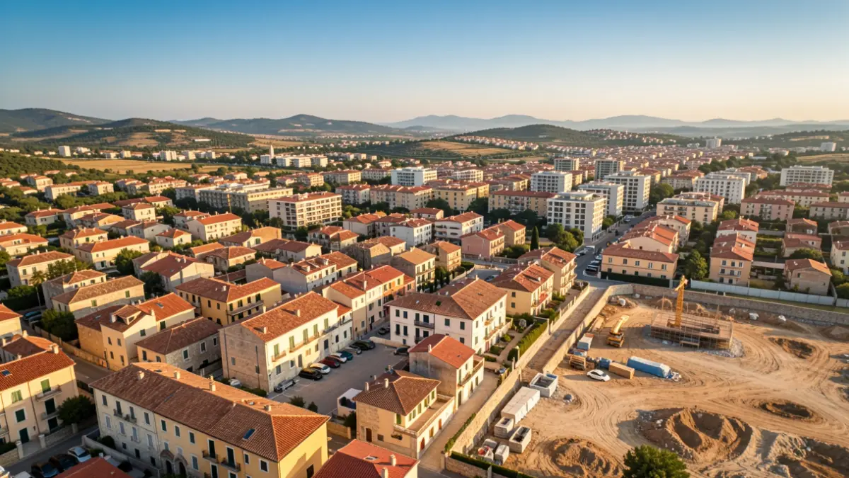 Imagen genérica de una ciudad mediterránea con viviendas.