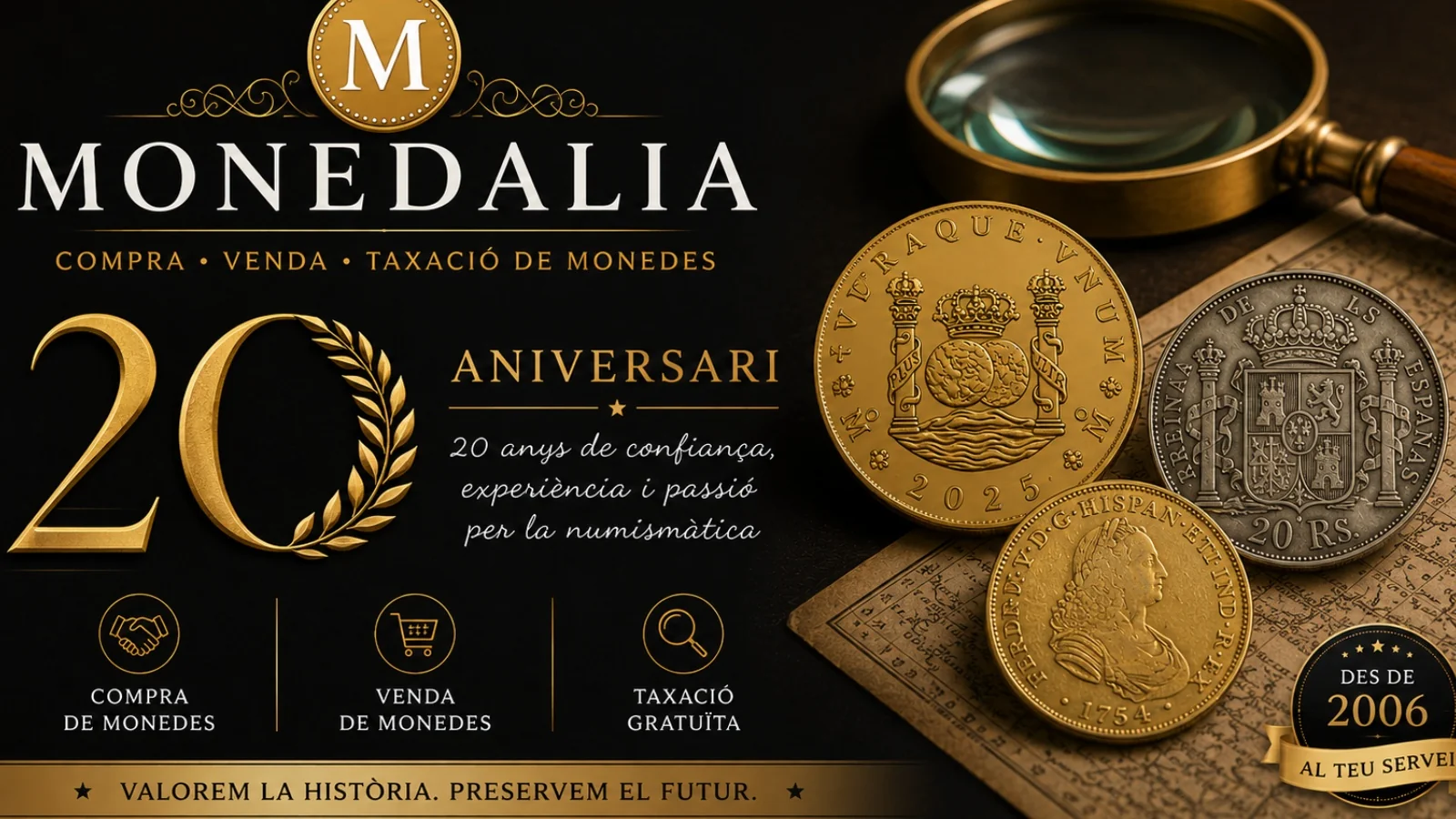 Monedalia celebra el seu 20è aniversari com a referent en la compra, venda i taxació de monedes